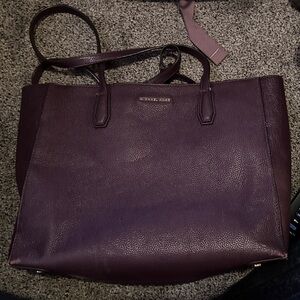 Michael Kors Deep Plum Leather Tote